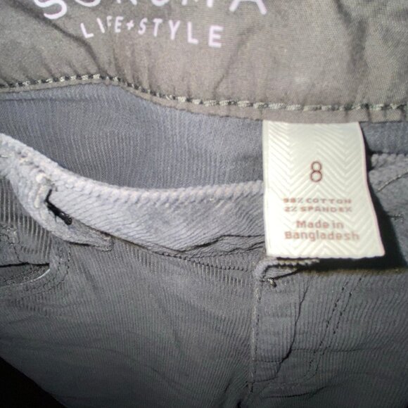 Sonoma Corduroy Jeans Pants Mushroom Grey Size 8 NWOT Perfect for Fall - Picture 3 of 8